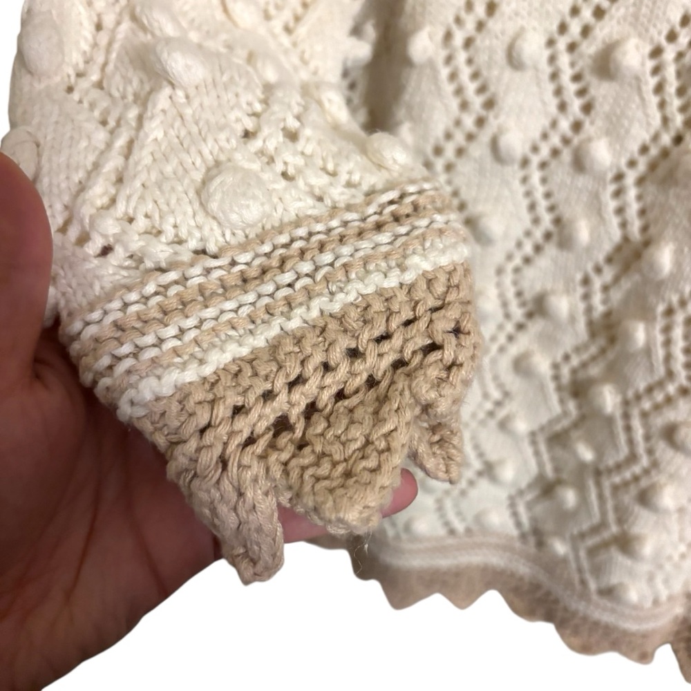 Vintage Express Tricot Handknitted Cream Sweater Small - Picture 4 of 6